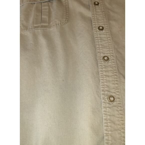 Cabela's Men's Shirt 2XL TALL Outdoor Gear Tan Camel Elbow Patches Work Wear - Picture 11 of 16